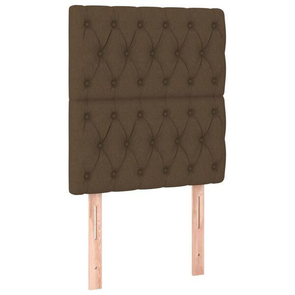 vidaXL LED höfuðgafl Dökkbrúnt 80x7x118/128 cm Efni