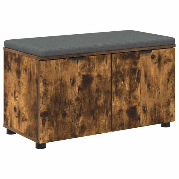 vidaXL Hallarbekk me&eth; p&uacute;&eth;i me&eth; geymslu Rau&eth;-eik 80 x 46 x 46 cm