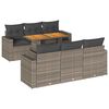 vidaXL 7-Hluta Gar&eth;s&oacute;fasett me&eth; Sessum Gr&aacute;tt P&oacute;l&yacute;rattan