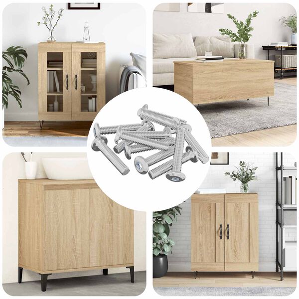 vidaXL H&ouml;fu&eth;l&aacute;saskr&uacute;fa 12 pcs Silfur M6 x 35 mm St&aacute;l