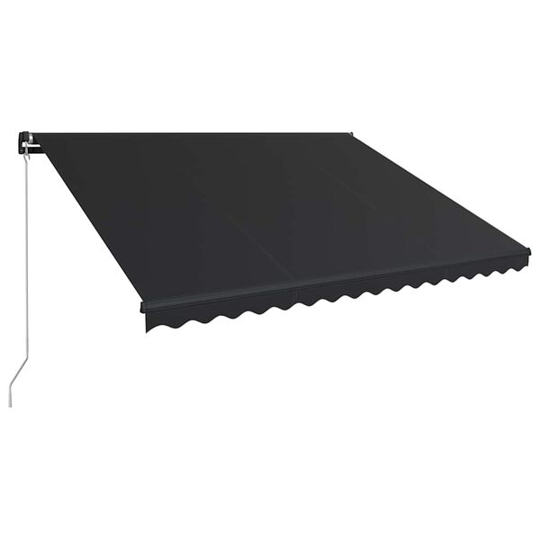 vidaXL Handvirk Útdraganleg Markísa með LED 450x300 cm Reykgrátt