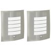 vidaXL Utandyra veggl&yacute;sing 2 pcs Silfur 23.5 x 9 x 26 cm