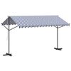vidaXL Fr&iacute;standandi Skyggni 400x300 cm Bl&aacute;tt og Hv&iacute;tt Efni og St&aacute;l