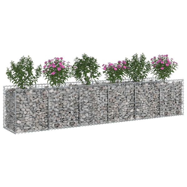 vidaXL Gabion h&aelig;kka&eth; r&uacute;m 2 pcs Silfur 300 x 50 x 60 cm