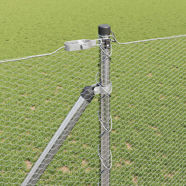 vidaXL Gir&eth;ingarp&oacute;stur Silfur 25 x 1,2 m (13 mm net) St&aacute;l