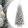vidaXL Gervi j&oacute;latr&eacute; me&eth; 300 LED Hv&iacute;tt 180 cm PVC, Plast, St&aacute;l og PE