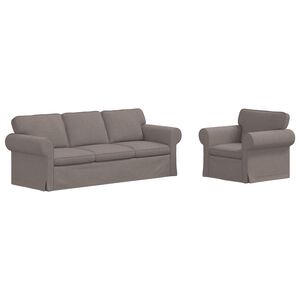 vidaXL S&oacute;fi 2 pcs M&oacute;gr&aacute;r Heildarv&iacute;ddir: 215 x 82 x 80 cm (B x D x H)