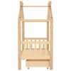 vidaXL Kids R&uacute;mgrind me&eth; sk&uacute;ffu Solid Pine Wood 70x140 cm