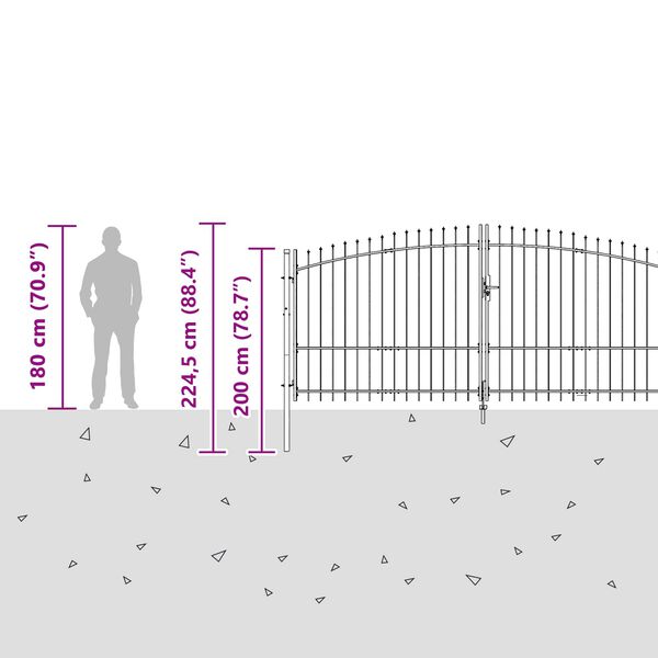vidaXL Gar&eth;hli&eth; Woerden St&aacute;l 1x4 m Svart