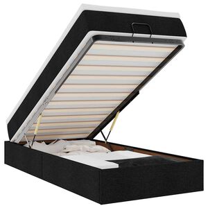 vidaXL Ottoman r&uacute;mgrind me&eth; d&yacute;nu Svartur 100x200 cm Efni