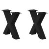 vidaXL s&oacute;fabor&eth;sf&aelig;tur X-laga 2 stk svart 50x(42-43) cm st&aacute;l