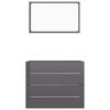 804835 vidaXL 2 Piece Bathroom Furniture Set High Gloss Grey Chipboard