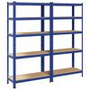 vidaXL 5-laga geymsluhillur 2 stk Blue Steel&Engineered Wood