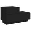 vidaXL Náttborð með LED-Ljósum Svart 70x36x40,5 cm
