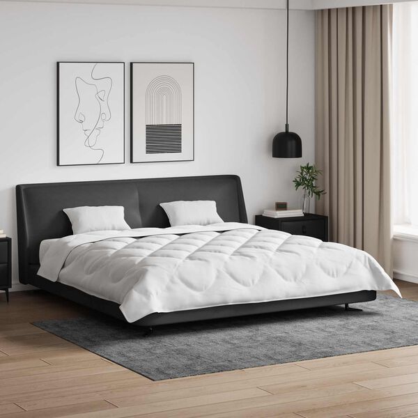 vidaXL S&aelig;ng me&eth; kodda 3 pcs Hv&iacute;tt Microfleece