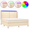 vidaXL H&oacute;lfa&eth; Springr&uacute;m me&eth; D&yacute;nu&LED kremi 180x200cm Tauefni