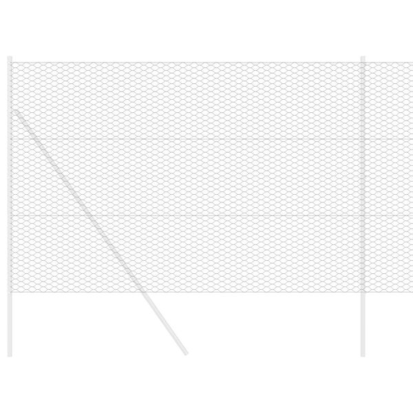vidaXL Hexagon girðing Grár 1.6 x 50 m Stál