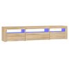vidaXL Sj&oacute;nvarpssk&aacute;pur me&eth; LED Lj&oacute;sum Sonoma Eik 195x35x40 cm