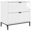 vidaXL N&aacute;ttbor&eth; high gloss white 63.5 x 36 x 61 cm Samsettur vi&eth;ur
