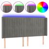 vidaXL LED h&ouml;fu&eth;gafl Lj&oacute;sgr&aacute;tt 203x16x118/128 cm Flauel