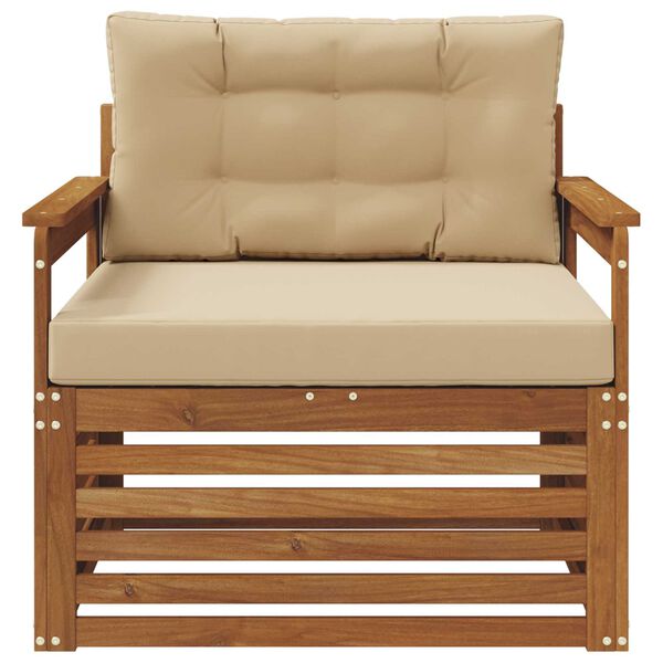 vidaXL &Uacute;ti s&oacute;fasett Solid Akas&iacute;uskei&eth; og P&oacute;lyester N&aacute;tt&uacute;rulegur