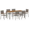 vidaXL Gar&eth;ur bor&eth;sett 7 pcs Gr&aacute;r p&oacute;l&yacute;rattan