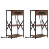 vidaXL Noat&ouml;flu sk&aacute;pur 2 pcs Br&uacute;nn eik 41 x 31 x 76 cm Samsettur vi&eth;ur