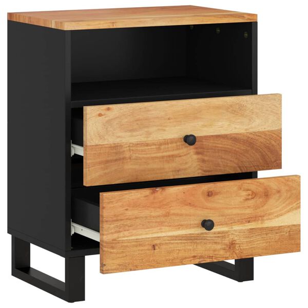 vidaXL Náttborðsskápur 50x33x62 cm Akasíuviður & Samsettur Viður