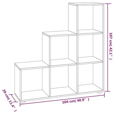 vidaXL Staircase Bókaskápur Steypugrár 107 cm Samsettur Viður