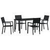 vidaXL Gar&eth;ur bor&eth;sett 5 pcs Svartur Dufth&uacute;&eth;a&eth; st&aacute;l