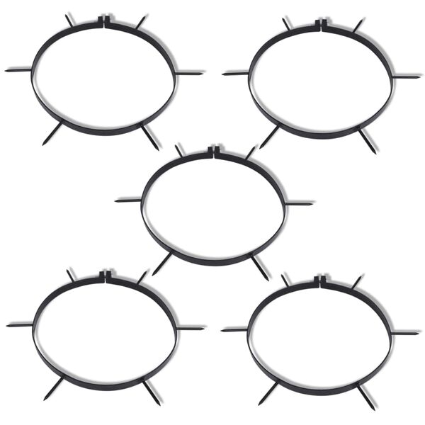 vidaXL Svört Grasflatarrúlla með 5 Loftunarböndum 30 cm