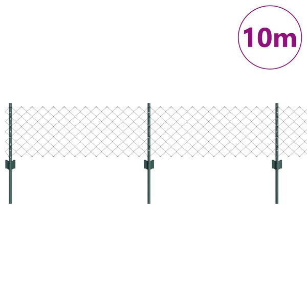 vidaXL Gir&eth;ing me&eth; p&oacute;st Gr&aelig;nn 0,4 x 10 m St&aacute;l og PVC