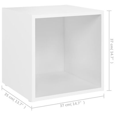 805500 vidaXL TV Cabinets 4 pcs White 37x35x37 cm Chipboard