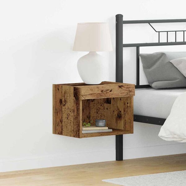 vidaXL Sj&oacute;nvarpssk&aacute;pasett me&eth; led Gamalt timbur 40 x 30 x 30 cm