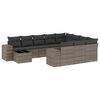 vidaXL 11 Hluta Gar&eth;s&oacute;fasett me&eth; Sessum Gr&aacute;r P&oacute;l&yacute;rattan