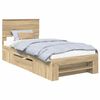 vidaXL Ramsv&iacute;k me&eth; h&ouml;fu&eth;gafl Sonoma Eik 90 x 200 cm Samsettur vi&eth;ur