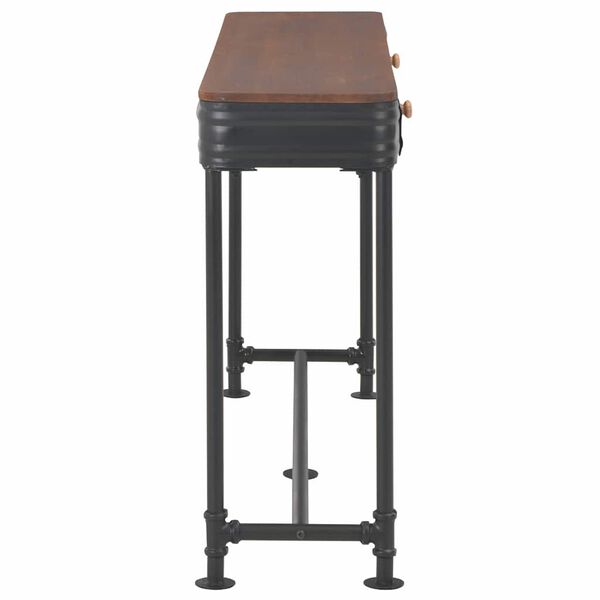 vidaXL Veggbor&eth; me&eth; 2 Sk&uacute;ffum 120x30x75 cm Gegnheill &THORN;inur