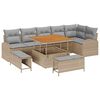 vidaXL Gar&eth;s&oacute;fa sett me&eth; p&uacute;&eth;i me&eth; geymslu 9 pcs Beige og lj&oacute;sgr&aacute;r