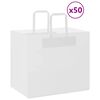 vidaXL Papp&iacute;rspokar 50 stk me&eth; Handf&ouml;ngum Hv&iacute;tir 32x22x28 cm