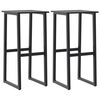 vidaXL Barst&oacute;lar 2 stk Svartir 38x38x80 cm Dufth&uacute;&eth;a&eth; St&aacute;l