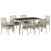 vidaXL Gar&eth;ur bor&eth;sett 7 pcs Lj&oacute;sgr&aacute;r p&oacute;l&yacute;rattan