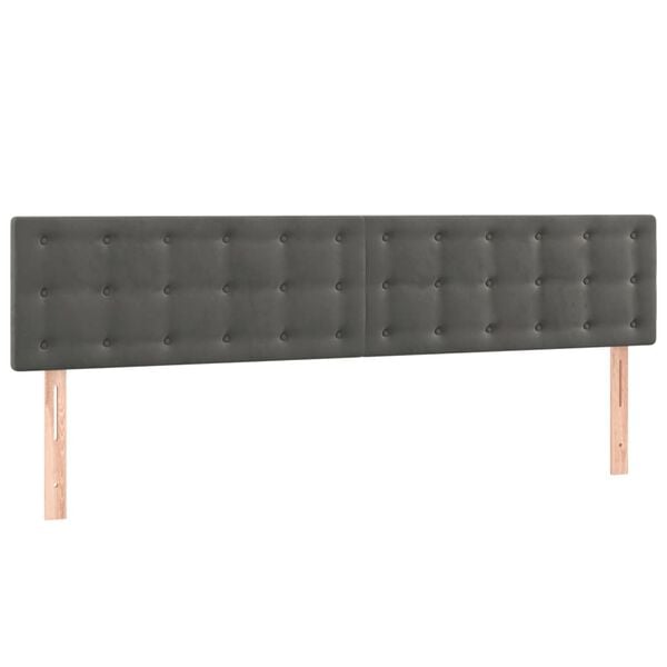 vidaXL H&ouml;fu&eth;gaflar D&ouml;kkgr&aacute;tt 180x5x78/88 cm Flauel