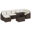 vidaXL Gar&eth;s&oacute;fa sett me&eth; p&uacute;&eth;i me&eth; geymslu 8 pcs Br&uacute;nn Poly rattan