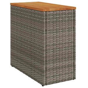 vidaXL Gar&eth;bor&eth; me&eth; Vi&eth;arpl&ouml;tu Gr&aacute;r 58x27,5x55 cm P&oacute;l&yacute;rattan