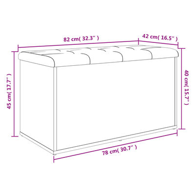 vidaXL Geymslubekkur Brún Eik 82x42x45 cm Samsettur Viður