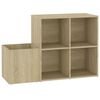 vidaXL Sk&oacute;sk&aacute;pur Sonoma Eik 105x35,5x70 cm Samsettur Vi&eth;ur