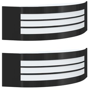 vidaXL Utanveggjakennarar 2 pcs Svartur 32 x 10 x 10 cm