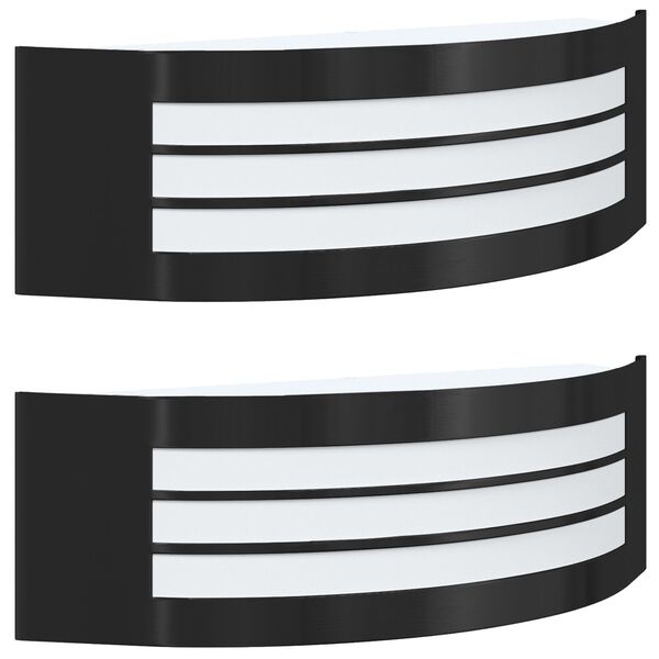 vidaXL Utanveggjakennarar 2 pcs Svartur 32 x 10 x 10 cm