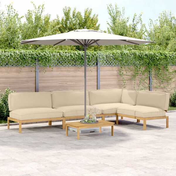 vidaXL S&oacute;fasett me&eth; p&uacute;&eth;i Einlita 5 pcs Drapplita&eth;ur Hrein akas&iacute;utr&eacute;