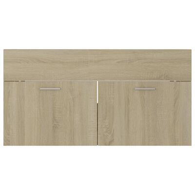 804668 vidaXL Sink Cabinet Sonoma Oak 90x38,5x46 cm Chipboard